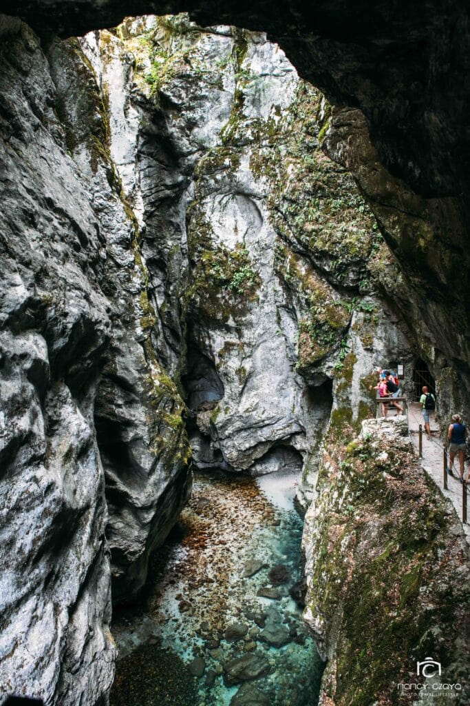 die Tolmin-Klamm im Soča-Tal in Slowenien 