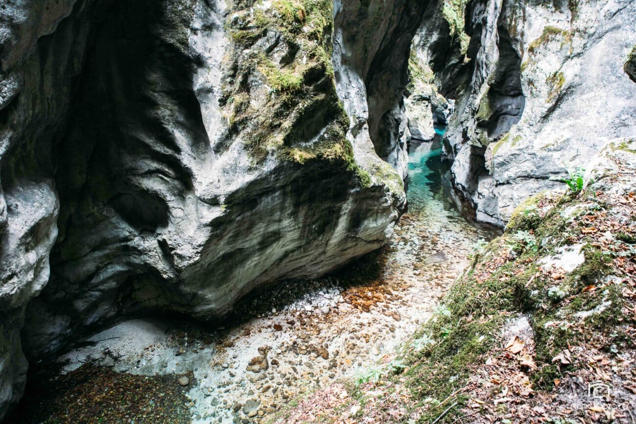 die Tolmin-Klamm im Soča-Tal in Slowenien 