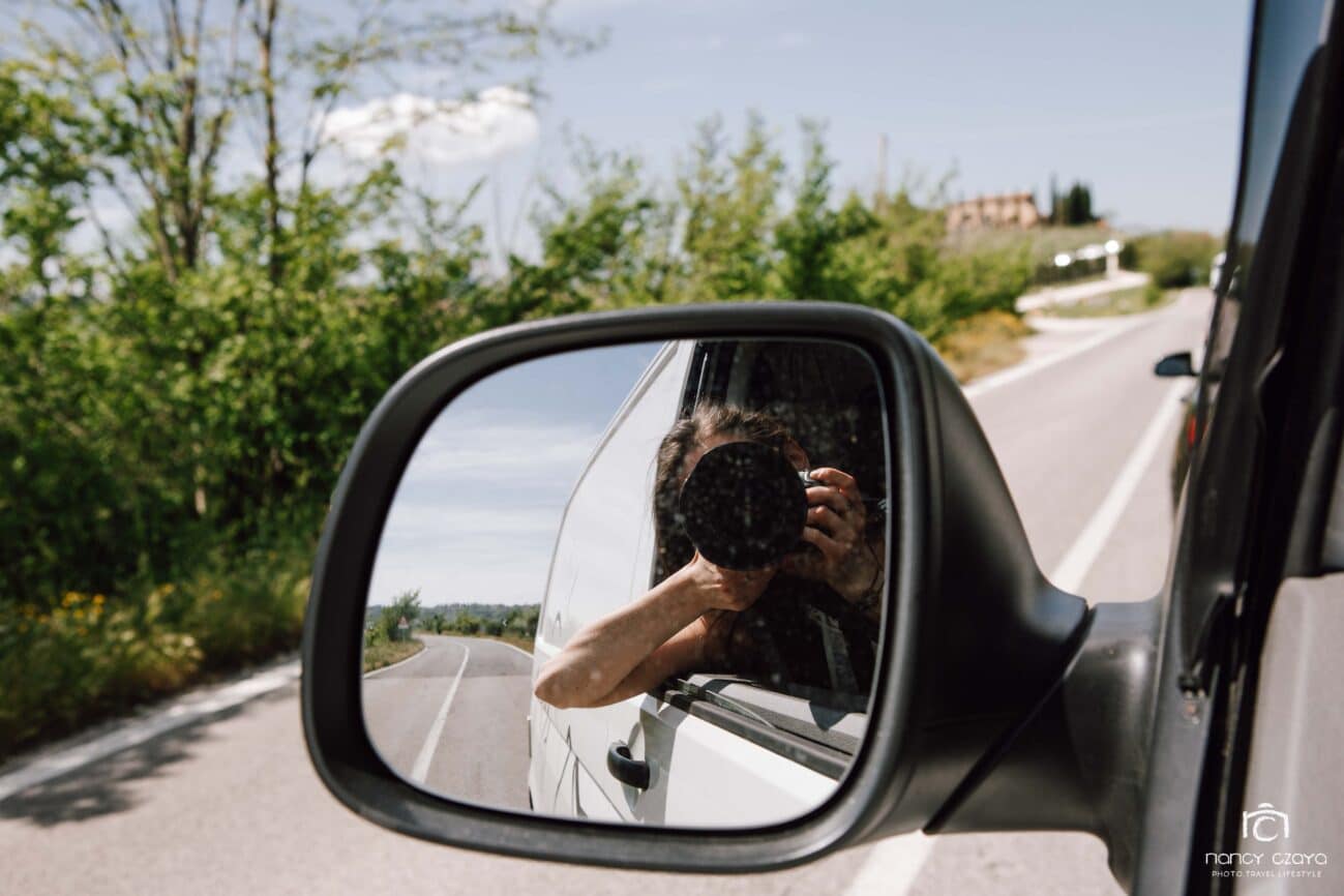 on the Road: Blick aus dem Van