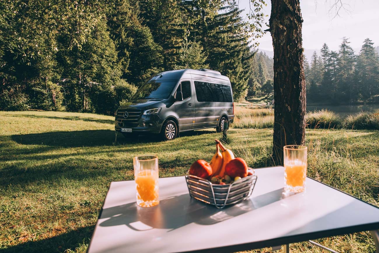 Der neue Sprinter auf dem Caravan Salon – Campervan in Natur