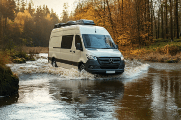 Wasserdurchfahrt im Campervan