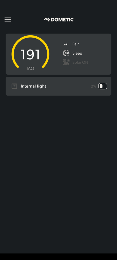App-Ansicht von Dometic
