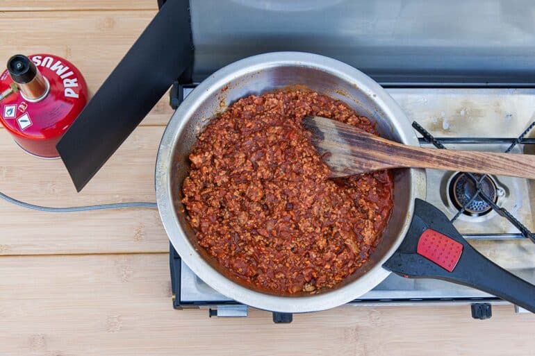 Spaghetti mit Hackfleischsauce – ein Rezept für Camper und Nudel-Liebhaber