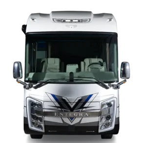Frontansicht des Entegra Cornerstone Reserve 2026 Luxus-Reisemobils