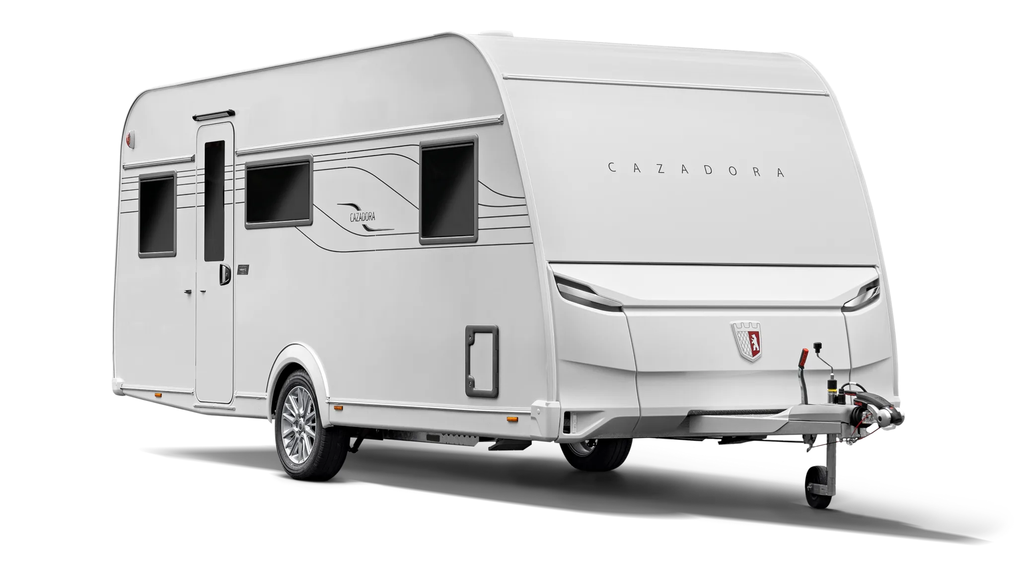 Seitenansicht des TABBERT Cazadora Wohnwagens mit klaren Linien und modernem Design