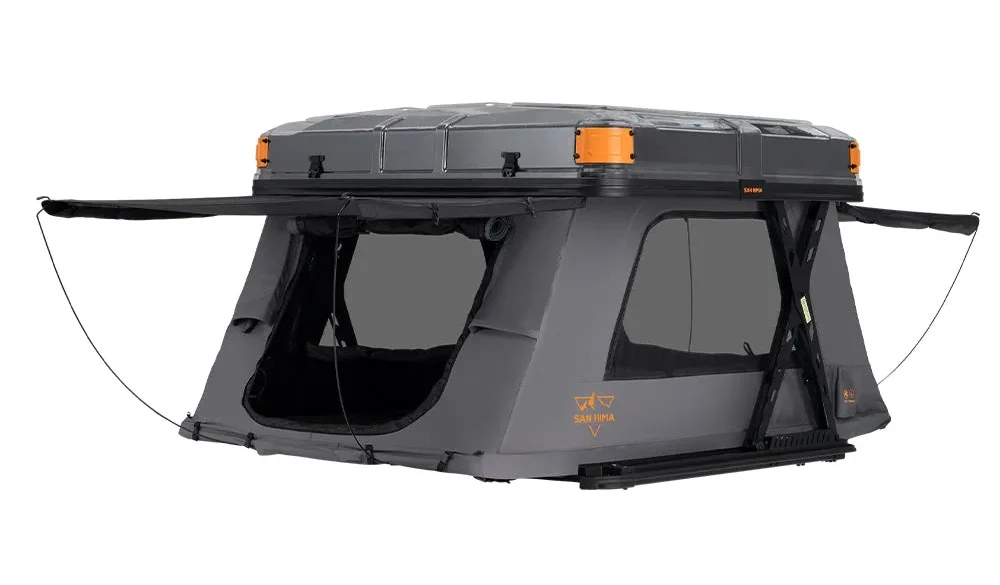 San Hima Kosci E-Rise elektrisches Hartschalen-Dachzelt in geöffnetem Zustand