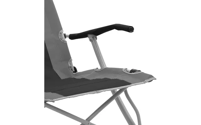 Detailaufnahme des Brunner Bula XL Strandstuhls mit gepolsterter Armlehne und robustem Gestell.