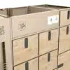 Modulare Küchenzeile Moon Kitchen Solid Model 1 UK mit Schubladen und Steckdosen für den Einbau im Van.