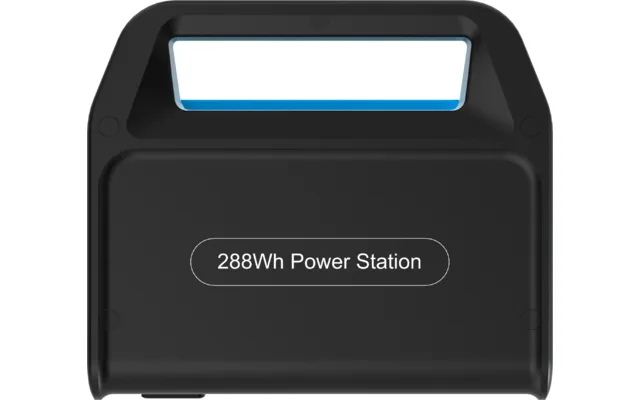 Vorderansicht der Berger Energy BEPS 300 Powerstation mit Tragegriff und 288Wh-Kennzeichnung.