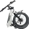 Zusammengefaltetes Blaupunkt Frida Falt-E-Bike 24 Zoll, weiß, Seitenansicht