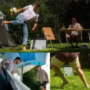 Mehrere Personen beim Campen, neben ihnen steht die IceCube 40 Kompressor-Kühlbox im Einsatz.