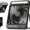 Camping-Tischventilator Warmco CoolPrime D4 mit LED-Leuchte und Powerbank-Funktion