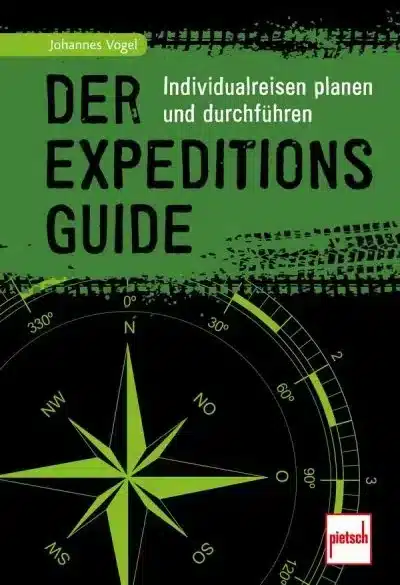 Buchcover Der Expeditions-Guide mit Kompassmotiv und grüner Gestaltung