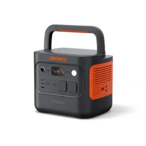 Jackery Explorer 2000 v2 Powerstation mit orangefarbenen Seitenteilen und Tragegriff