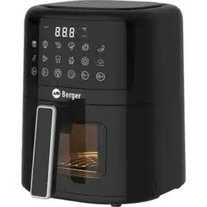 BERGER Vanfry AirFryer Heißluftfritteuse in Schwarz mit Bedienfeld und Sichtfenster, speziell für Camper entwickelt.