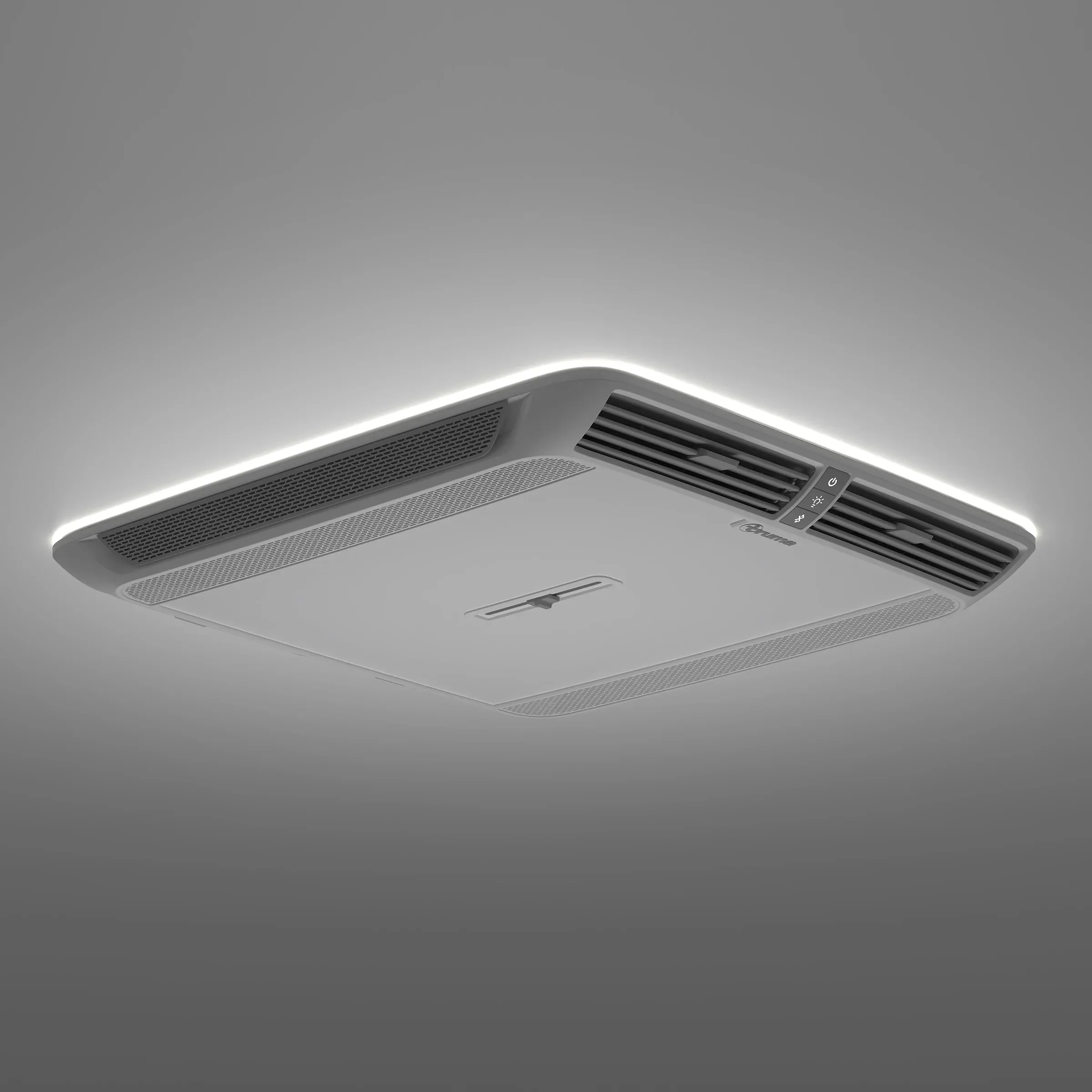 Luftverteiler der Dachklimaanlage Aventa comfort 2. Generation mit schmalem Design und integrierter Ambientebeleuchtung