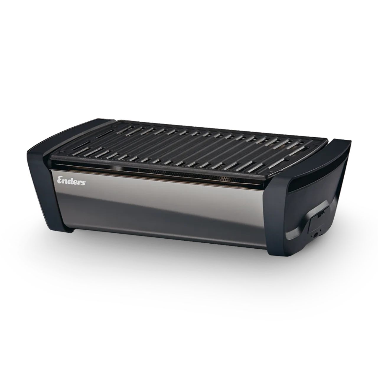 Der Aurora® Mirror black Holzkohle-Tischgrill von Enders mit Gussrost und flachem Design
