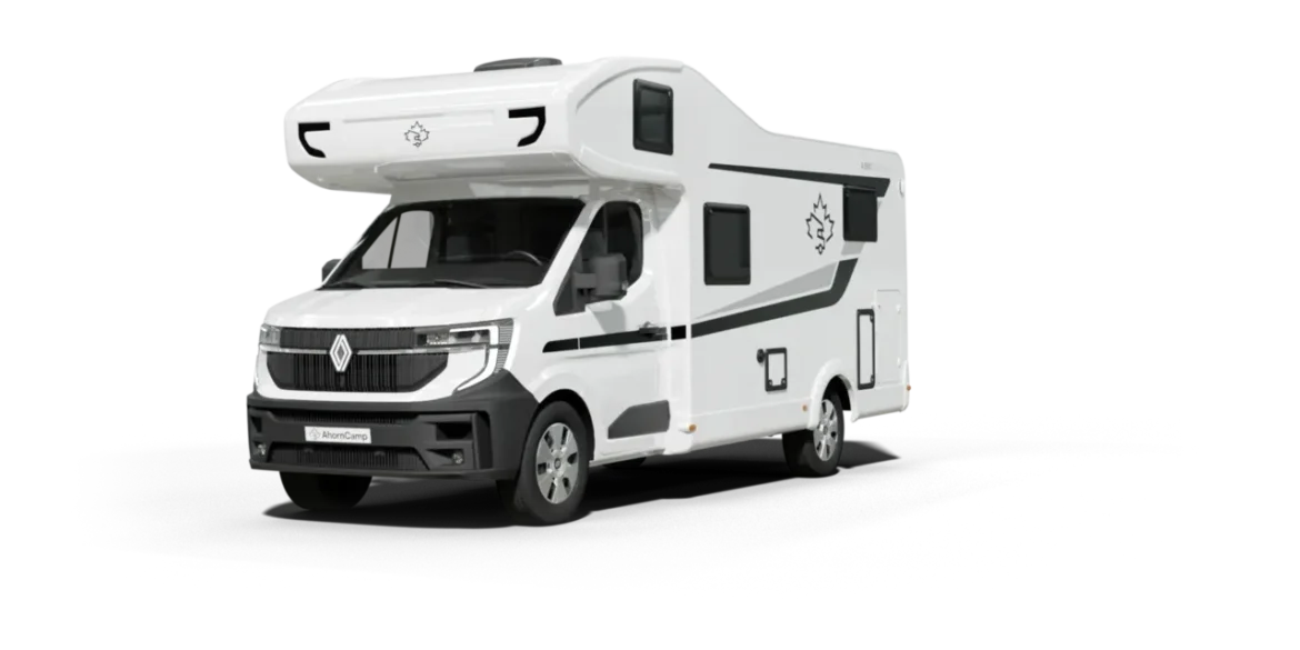 Weißes Ahorn Camp A 690 Alkoven-Reisemobil in der Seitenansicht