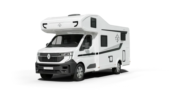Weißes Ahorn Camp A 690 Alkoven-Reisemobil in der Seitenansicht