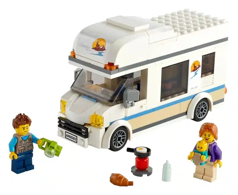 LEGO City Ferien-Wohnmobil 60283 mit zwei Minifiguren, Babyfigur, Campingkocher und Zubehör