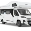 Weißes Hobby ONTOUR A 720 GFM Alkoven-Wohnmobil in Seitenansicht