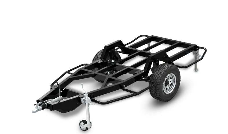 Feniks Offroad-Chassis mit Geländebereifung, Aufnahme für das i-p2-Modul und stabiler Rahmenkonstruktion.