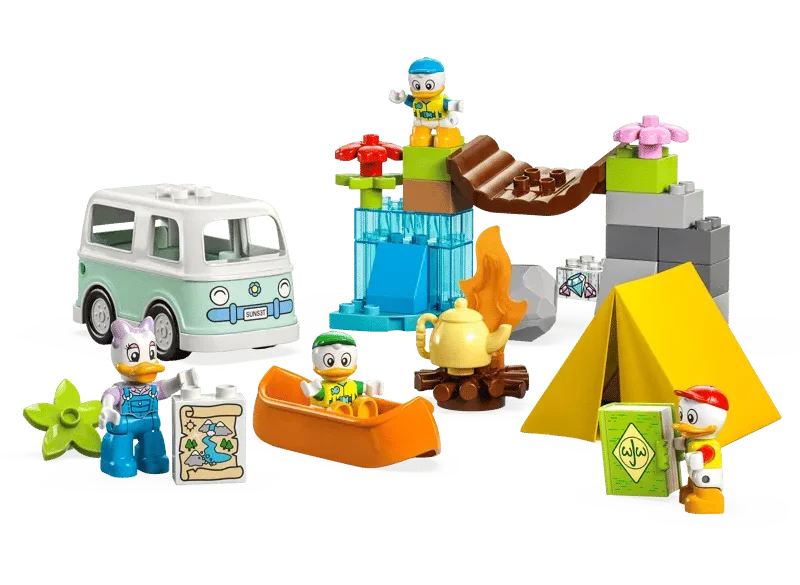 LEGO DUPLO Disney Camping-Abenteuer 10997 mit Campingbus, Zelt, Kanu, Brücke und Disney-Figuren