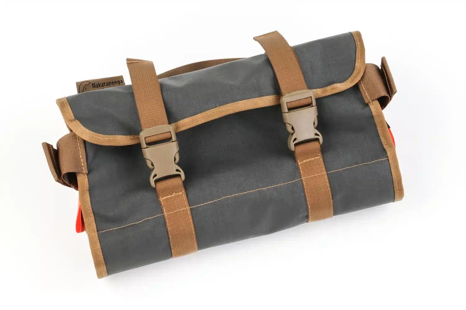 Zusammengefaltete Tool Roll Spice 2 Gewürztasche mit Schnallen für Campingküchen.