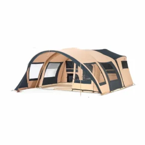 CHAMONIX XXL-Faltcaravan in Beige und Dunkelgrün mit großem Wohnbereich und mehreren Fenstern